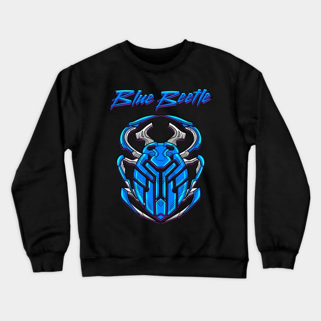 Blue Beetle Scarab Crewneck Sweatshirt by blackfur